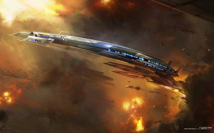Normandy SR-2 from Mass Effect 3 in battle