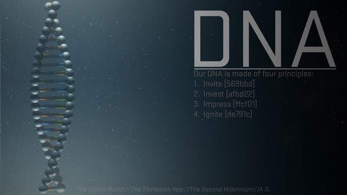 DNA principles with a DNA helix