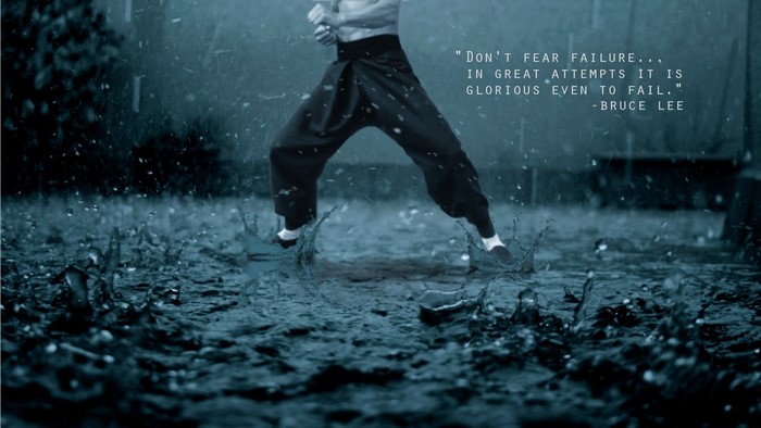 Bruce Lee quote about failure in the rain