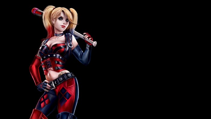 Harley Quinn holding a baseball bat