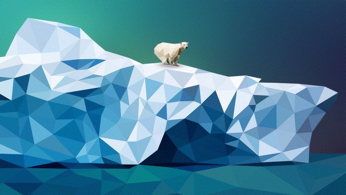 Low poly iceberg with a polar bear