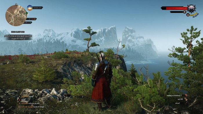 Geralt of Rivia from The Witcher 3: Wild Hunt overlooking mountains