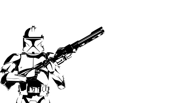 Star Wars Clone Trooper Holding Blaster