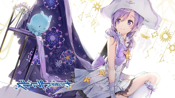 Nanako from Houkago no Pleiades with a blue creature