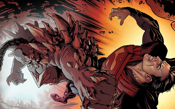 Superman from DC Comics fighting Doomsday