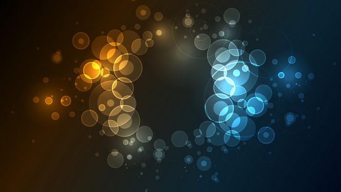 Colorful Blue and Orange Bokeh Light Circles