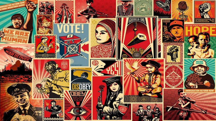 Collage of Obey Propaganda Posters