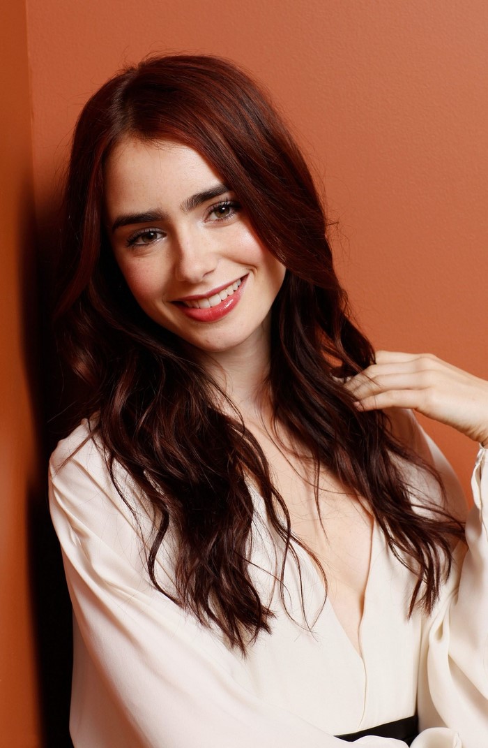 Lily Collins smiling