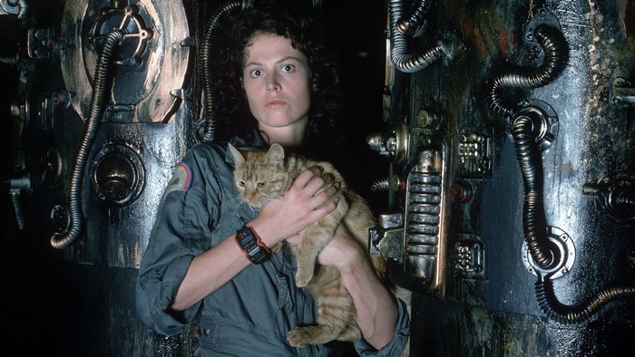 Ripley and Jonesy from Alien