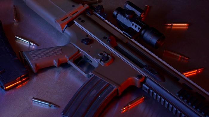 FN SCAR 16 Rifle with Bullets