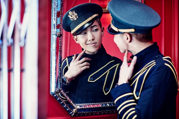 RM from BTS in a military-style uniform