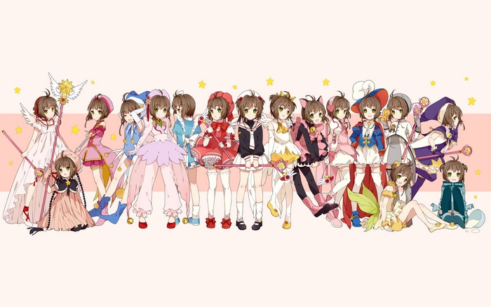Cardcaptor Sakura in Various Magical Outfits