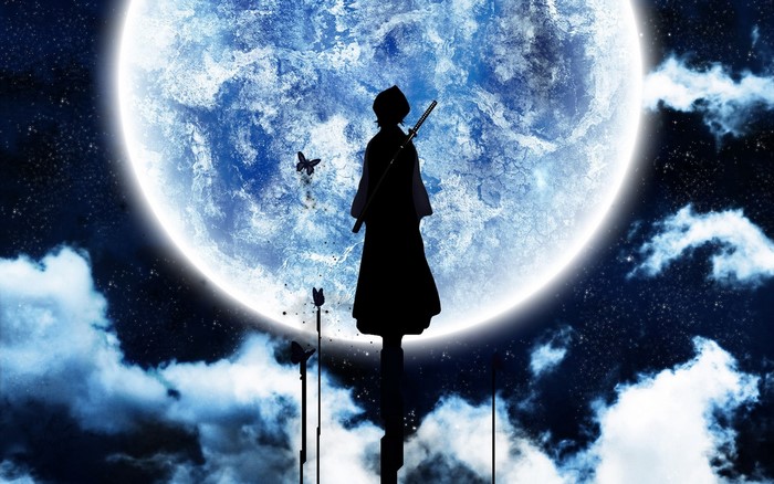 Kuchiki Rukia from Bleach under the moon