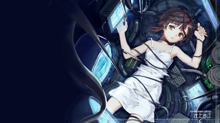 Lain Iwakura from Serial Experiments Lain in wires