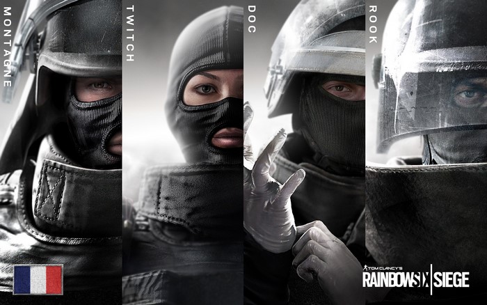 Montagne, Twitch, Doc, and Rook from Tom Clancy's Rainbow Six Siege