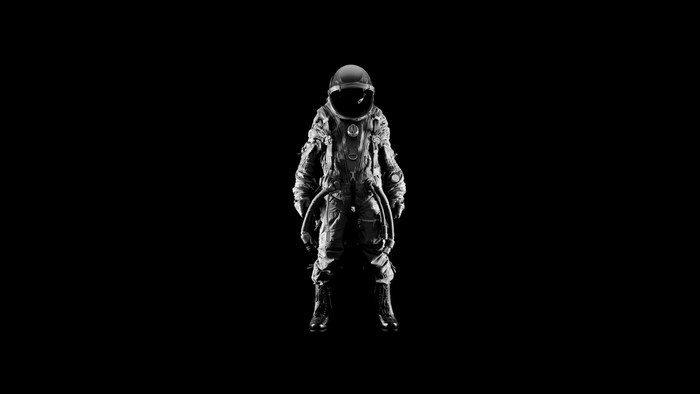 Astronaut in a spacesuit on a black background