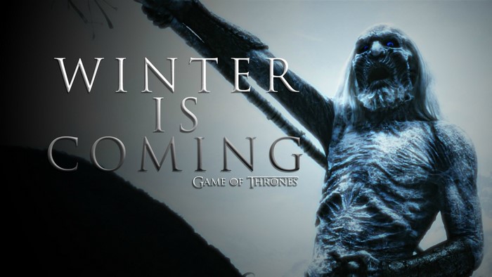 White Walker from Game of Thrones with "Winter is Coming" text