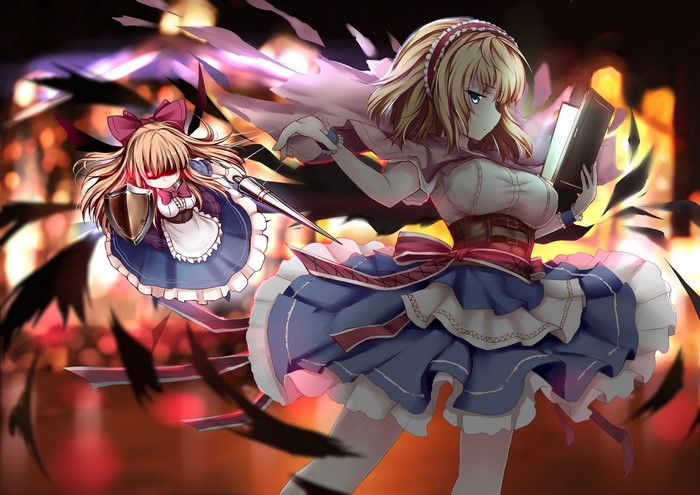 Alice Margatroid from Touhou holding a book