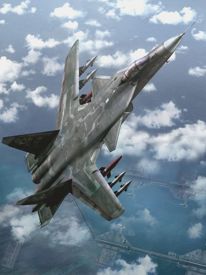 Sukhoi Su-47 Berkut fighter jet with missiles