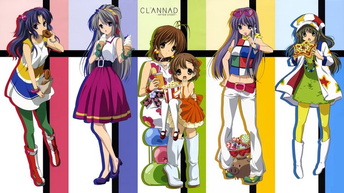 Clannad After Story characters with food
