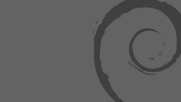 Debian Linux logo on gray background