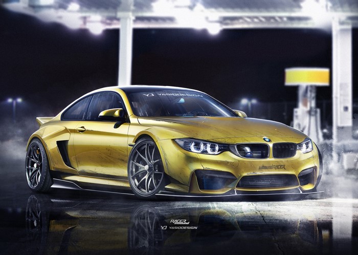 Yellow BMW M4 Yasiddesign Render Artwork