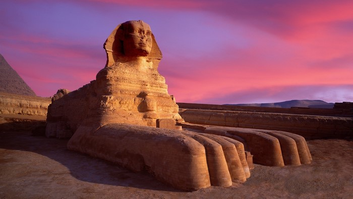 The Great Sphinx of Giza at sunset
