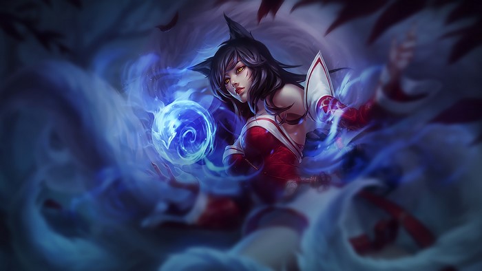 Ahri from League of Legends with blue orb