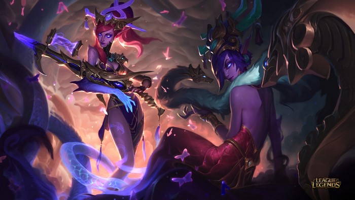 Morgana and Caitlyn from League of Legends