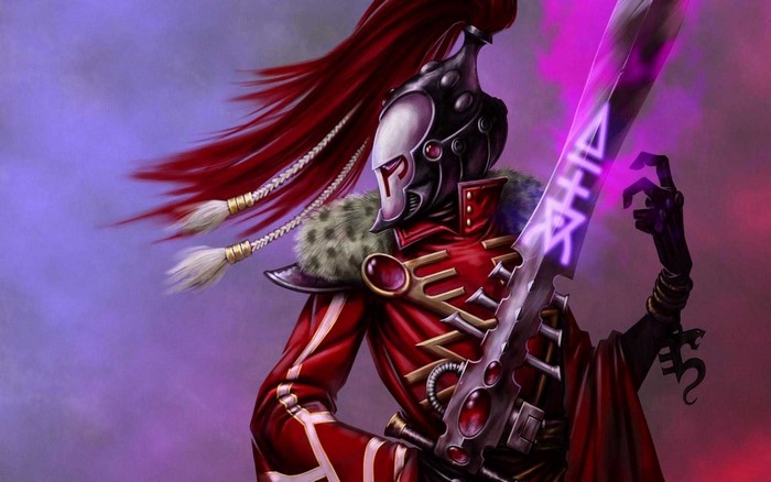 Eldar Warrior with glowing sword from Warhammer 40,000