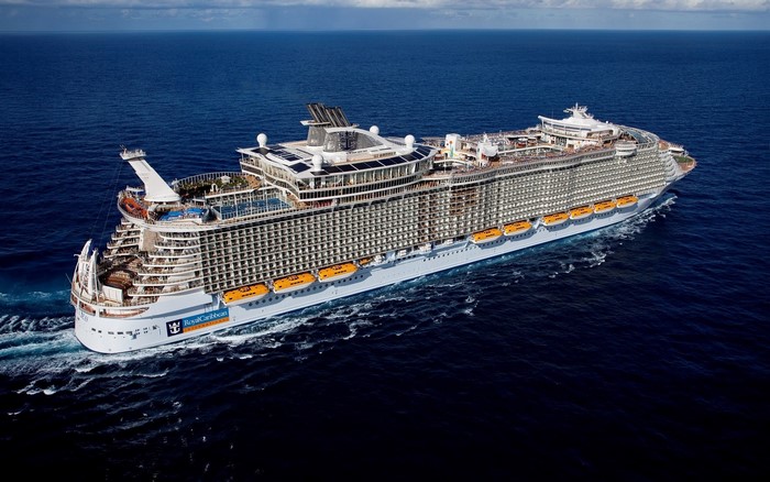 Harmony of the Seas cruise ship sailing on the ocean