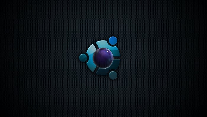 Ubuntu Linux logo on dark textured background