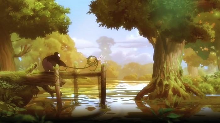 Ori and Naru in Ori and the Blind Forest