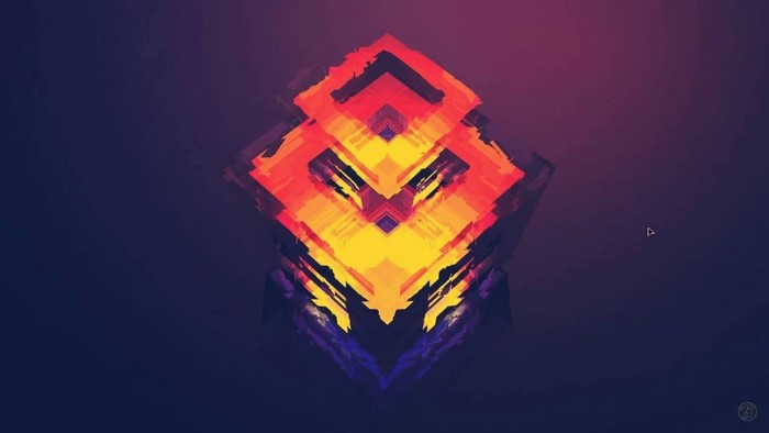 Abstract geometric shapes with orange and yellow colors