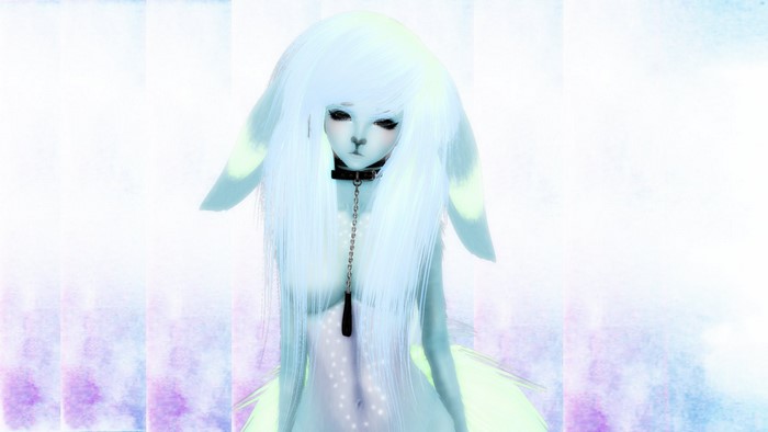 Mystical Fantasy Anime Furry Girl with White Hair