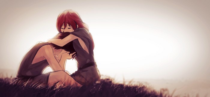Haruhiro and Yume from Grimgar of Fantasy and Ash