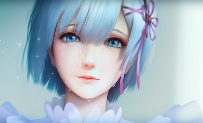 Rem from Re:Zero crying