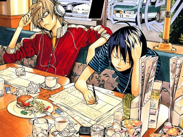 Moritaka Mashiro and Akito Takagi from Bakuman