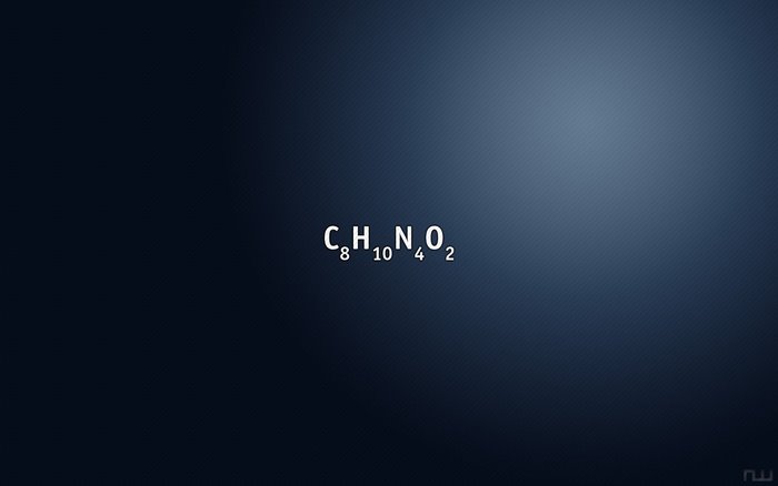 Chemical formula C8H10N4O2 minimalism
