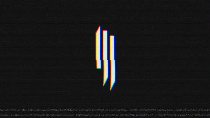 Skrillex logo with glitch effect