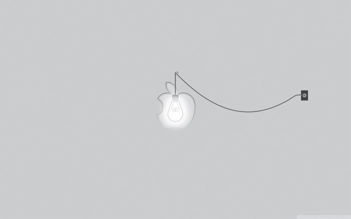 Apple logo as a light bulb