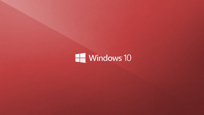 Windows 10 Logo on Red Background