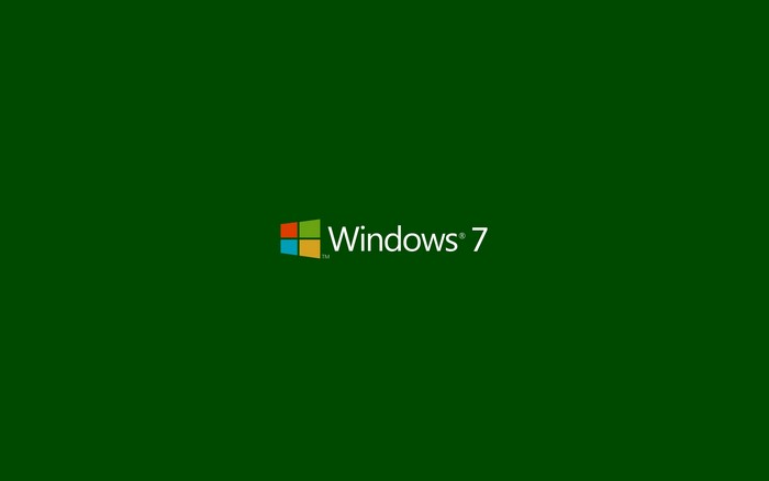 Windows 7 logo on green background