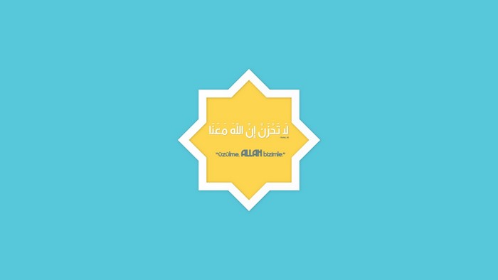 Islamic calligraphy and quote on a star shape