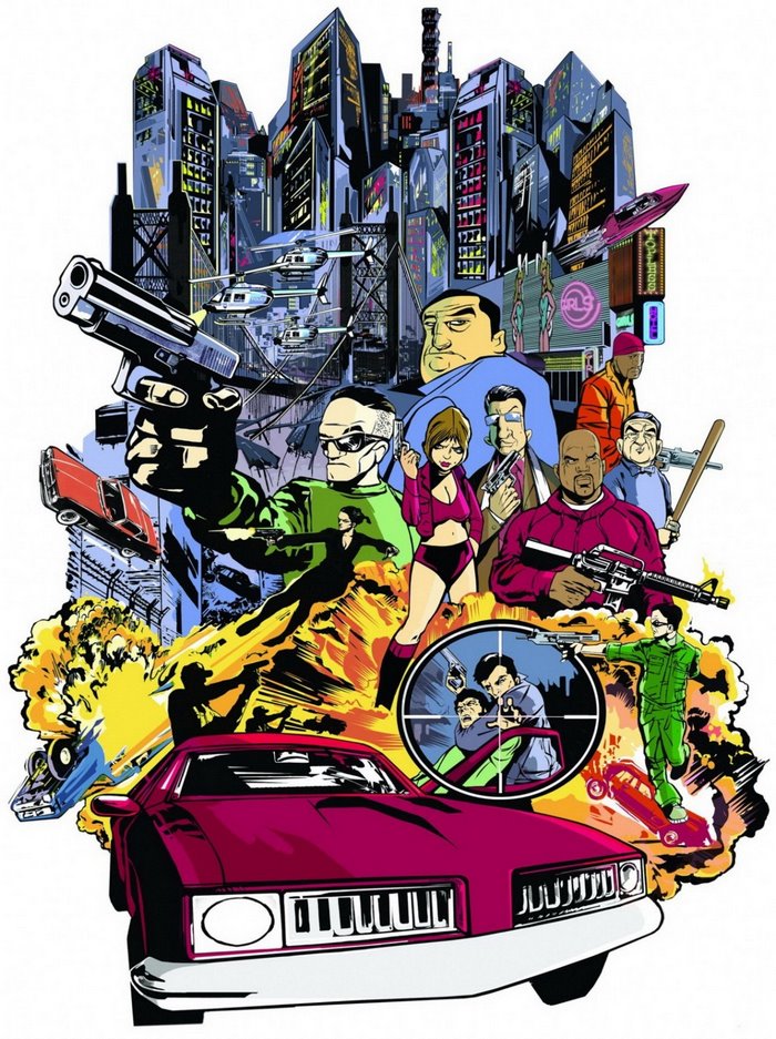 Characters from Grand Theft Auto III in Liberty City