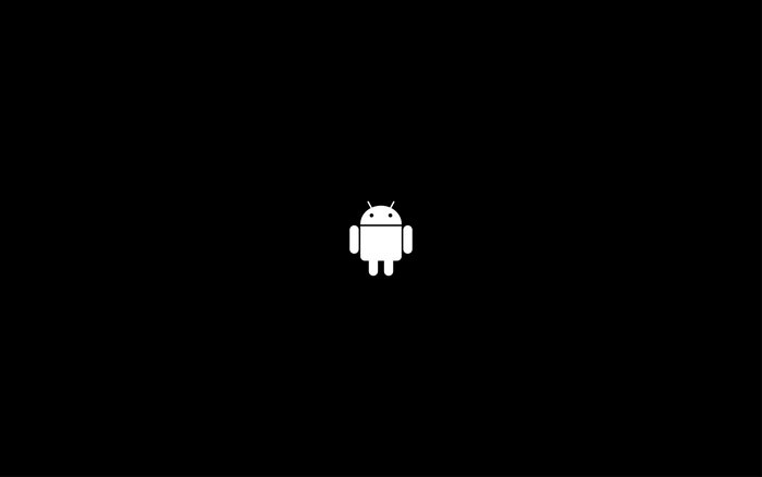 Android logo on a black background