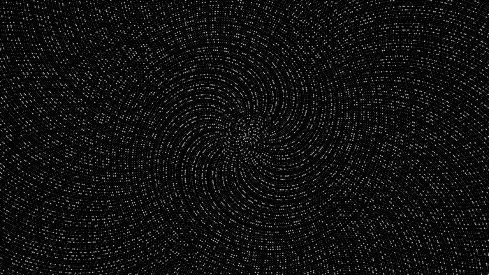 Monochrome spiral pattern of dots