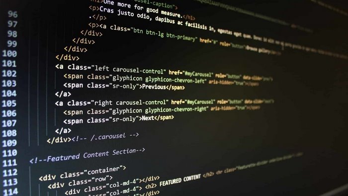 HTML code on a computer screen