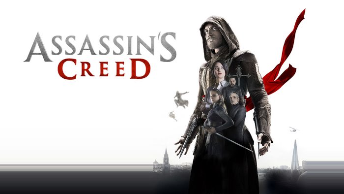 Assassin's Creed movie poster with characters