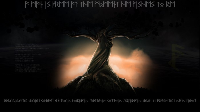 Yggdrasil Norse Mythology Tree with Runes